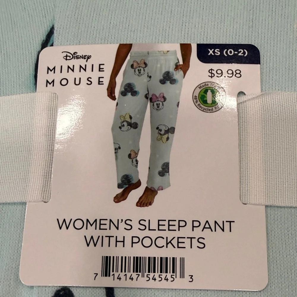 Disney Light Blue Minnie Mouse Bow Pajama Bottoms - Picture 2 of 4